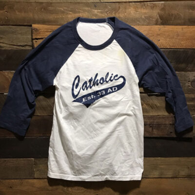 Catholic baseball t-shirt